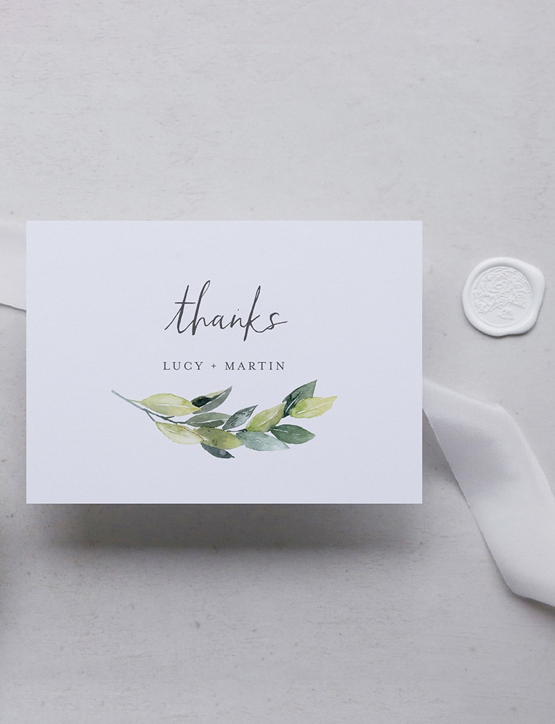 Laurel Thanks Cards | Fabled Papery